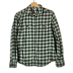 Carhartt Green Plaid Flannel Long Sleeve Button Down S